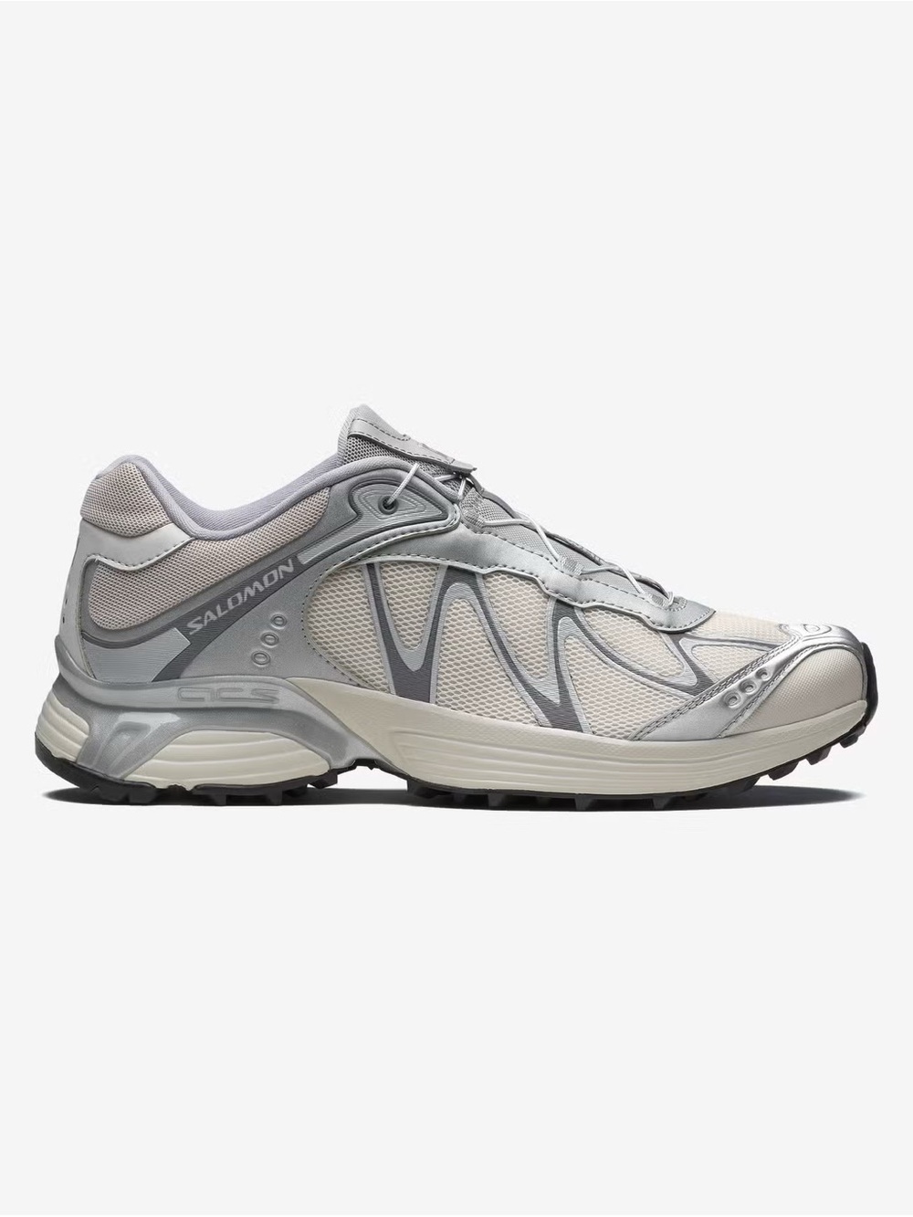 Salomon Women's Light Grey and Silver Trail Sneakers